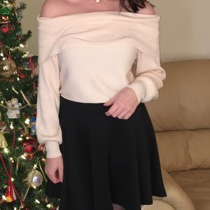 Cream off the shoulder sweater